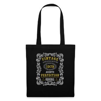 Vintage Geburtstagsfeier 1979 Originalteile 45. - Stoffbeutel - Schwarz - Vorne