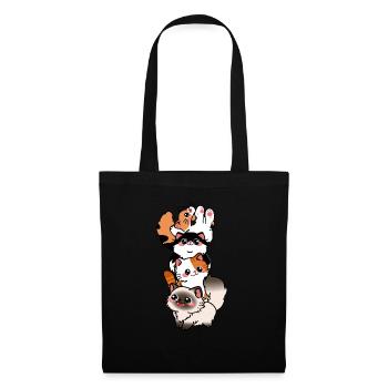 Cat Cute Kitty Stack Cats Anime Kawaii - Tote Bag - black - Front