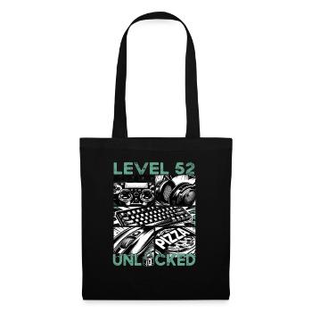 Birthday Level 52 Unlocked Gaming & Gamer - Tote Bag - black - Front