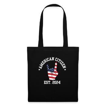 American Citizen Est 2024 US Flag Naturalized - Stoffbeutel - Schwarz - Vorne
