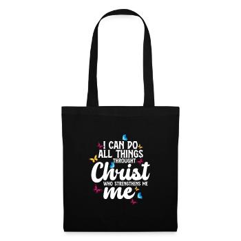 I Can Do All Things Through Christ Butterfly - Tote Bag - black - Front