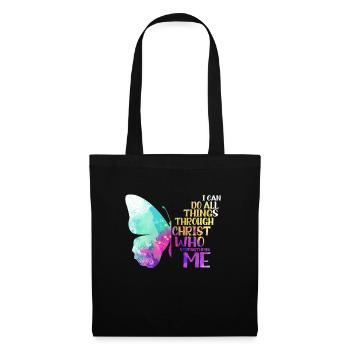 I Can Do All Things Through Christ Butterfly - Tote Bag - black - Front