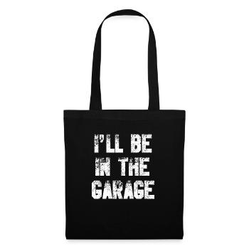 Je serai dans le garage Papa mécanicien de voiture drôle - Sac en tissu - noir - Devant
