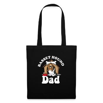 Basset Hound Dad Dog Lover Funny Bassethound Dog - Stoffbeutel - Schwarz - Vorne