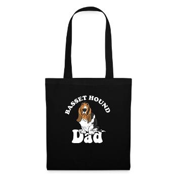 Basset Hound Dad Dog Lover Funny Bassethound Dog - Stoffbeutel - Schwarz - Vorne