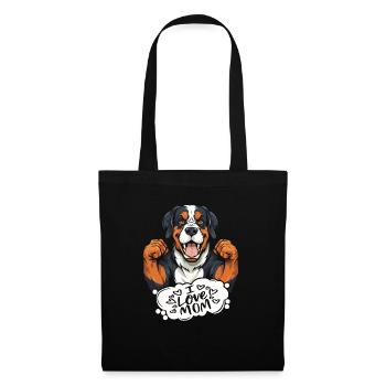 Bouvier bernois J’aime maman - Sac en tissu - noir - Devant