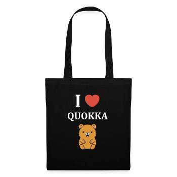 Petit animal mignon Quokka - Sac en tissu - noir - Devant