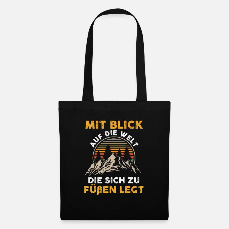 Bergsteiger Wandern Wanderer Klettern Bergsteigen - Stoffbeutel - Schwarz