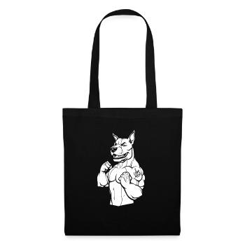 Bull Terrier Bizeps Tattoo I Love Mom - Stoffbeutel - Schwarz - Vorne