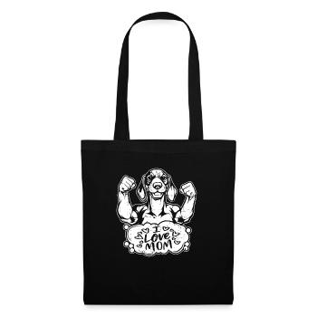 Dackel teckel j’aime maman - Sac en tissu - noir - Devant