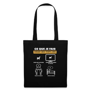 Freizeit Reh Geschenk - Stoffbeutel - Schwarz - Vorne