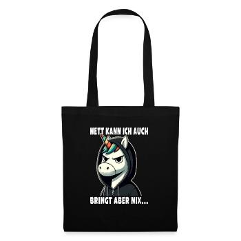 Je peux aussi être un amoureux sarcastique des licornes - Sac en tissu - noir - Devant