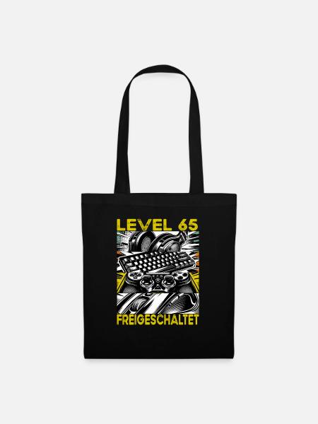 Geburtstag Level 65 freigeschaltet Gaming & Zocker - Stoffbeutel - Schwarz