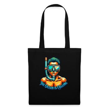 Plongée en apnée : l’océan vous appelle - Sac en tissu - noir - Devant