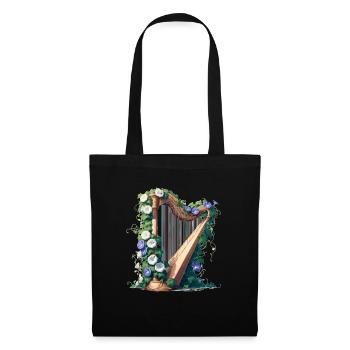 Harp decorated with ivy and morning glory - Tote Bag - black - Front