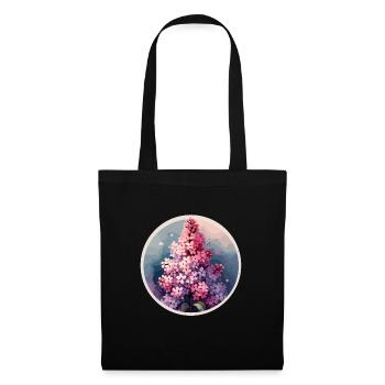 Lilas dessiné - Sac en tissu - noir - Devant