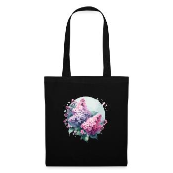Lilas dessiné - Sac en tissu - noir - Devant