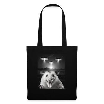 Funny possum selfie in front of UFOs Opossum UFO - Tote Bag - black - Front