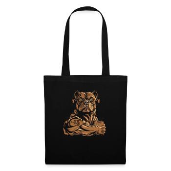 American Bully biceps tatouage j’aime papa - Sac en tissu - noir - Devant