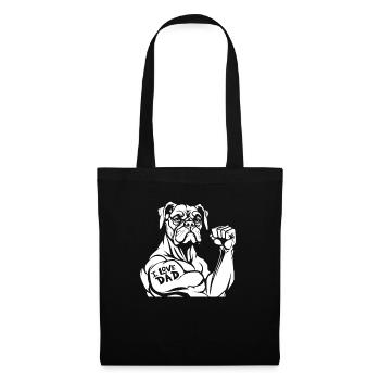 Boxer Chien Allemand Boxer J’aime Papa - Sac en tissu - noir - Devant