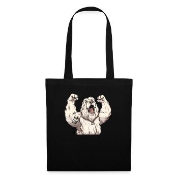 Vieux berger anglais Bobtail j’aime papa - Sac en tissu - noir - Devant