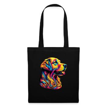 Chien Golden Retriever - Sac en tissu - noir - Devant