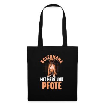 Chien Boxer Allemand - Sac en tissu - noir - Devant