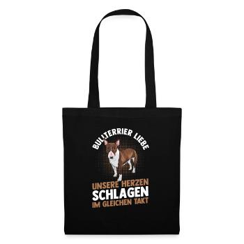 Chien Bull Terrier - Sac en tissu - noir - Devant