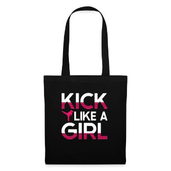 Karate Girl Martial Arts Women Karate Kick - Stoffbeutel - Schwarz - Vorne