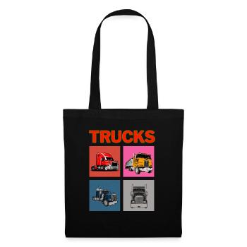 Camions - Sac en tissu - noir - Devant