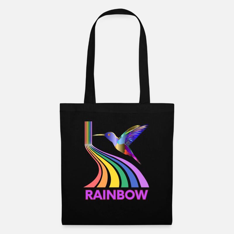 Regenbogen - Stoffbeutel - Schwarz