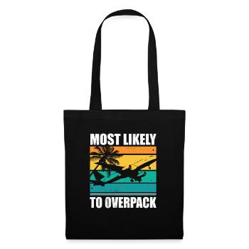 Most Likely To Overpack Matching Family Cruise - Stoffbeutel - Schwarz - Vorne
