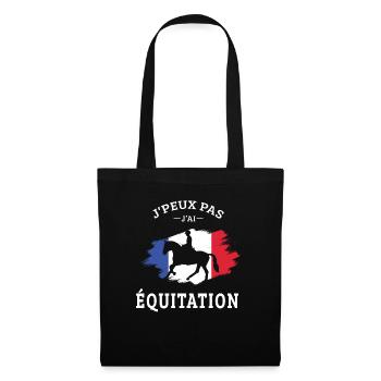 Je Peux pas j'ai équitation cheval chevaux humour - Sac en tissu - noir - Devant