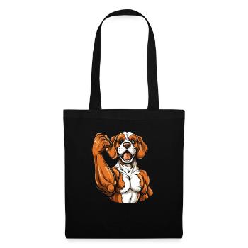 Fitness Brittany Spaniel Dog - Tote Bag - black - Front