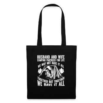 Husband And Wife Camping Partner Couple Matching - Tote Bag - black - Front