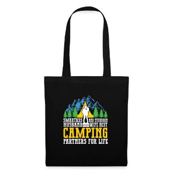 Husband And Wife Camping Partner Couple Matching - Tote Bag - black - Front