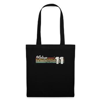 Rétro Anniversaire Né En 2011 Slogan Phrase Citation - Sac en tissu - noir - Devant
