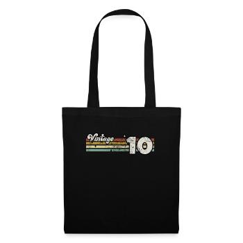 Rétro Anniversaire Né En 2010 Slogan Phrase Citation - Sac en tissu - noir - Devant