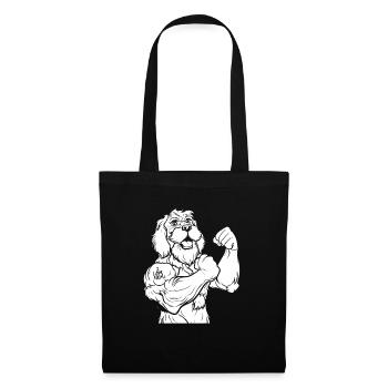 Golden Doodle Bizeps Tattoo I Love Mom - Stoffbeutel - Schwarz - Vorne