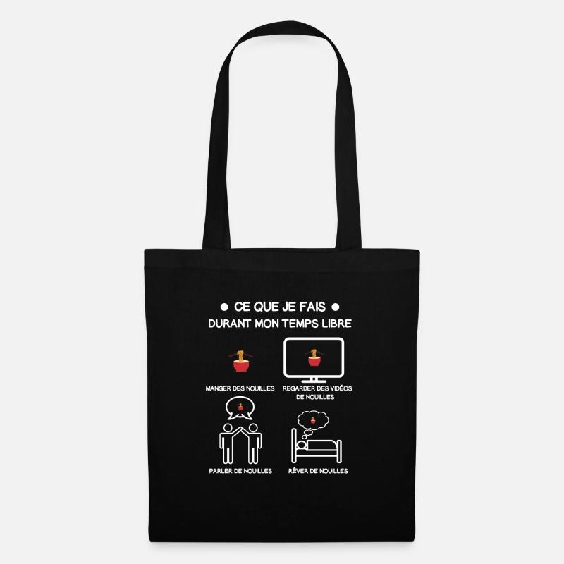Freizeit-Nudel-Geschenk - Stoffbeutel - Schwarz