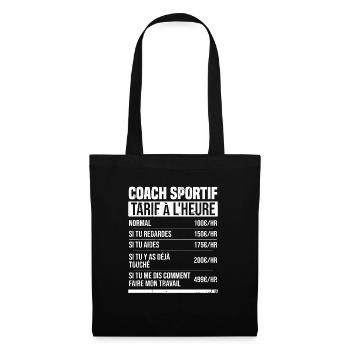 Personal Trainer Stundensatz Humor Geschenkidee - Stoffbeutel - Schwarz - Vorne