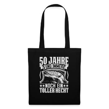 50 Jahre Angler Geschenk - Stoffbeutel - Schwarz - Vorne