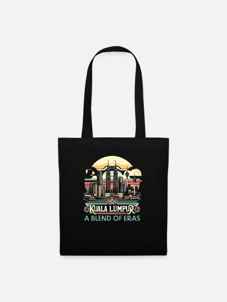 Kuala Lumpur Malaysia Reisen Urlaub Malaysisch - Stoffbeutel - Schwarz