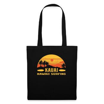 Vintage Kauai Hawaii Surfing Palm Trees - Tote Bag - black - Front