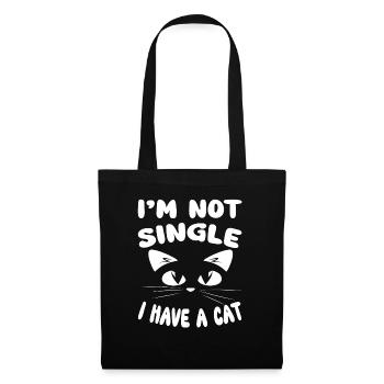 Je ne suis pas célibataire, j’ai un chat - Katzen Katze - Sac en tissu - noir - Devant