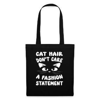 Cat Hair Don't care a fashion statement - Katze - Tote Bag - black - Front