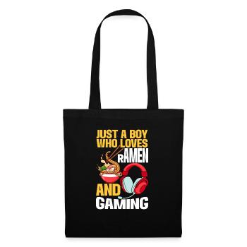 Ramen Und Gaming Japan Anime Manga Otaku - Stoffbeutel - Schwarz - Vorne