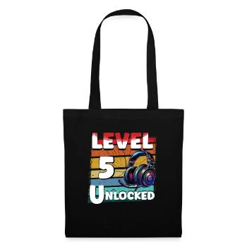 Gaming Anniversaire Niveau 5 Joueur débloqué - Sac en tissu - noir - Devant
