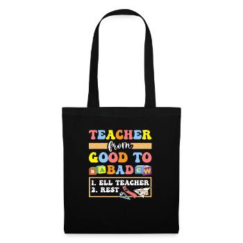 Professeur d’anglais Apprenant d’anglais Professeur d’anglais ELL - Sac en tissu - noir - Devant