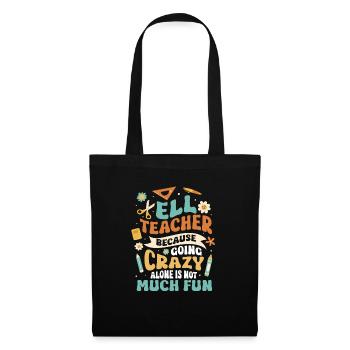 Professeur d’anglais Apprenant d’anglais Professeur d’anglais ELL - Sac en tissu - noir - Devant